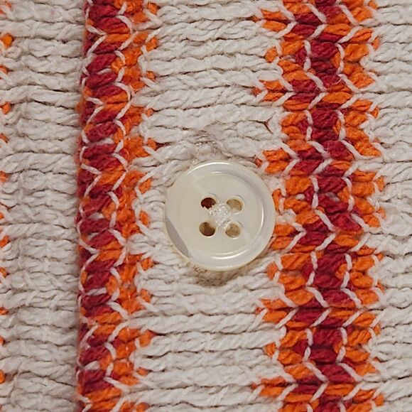 Todd Snyder Textured Stripe Cabana Shirt Mens M Orange White Knit Polo Portugal - Picture 2 of 10